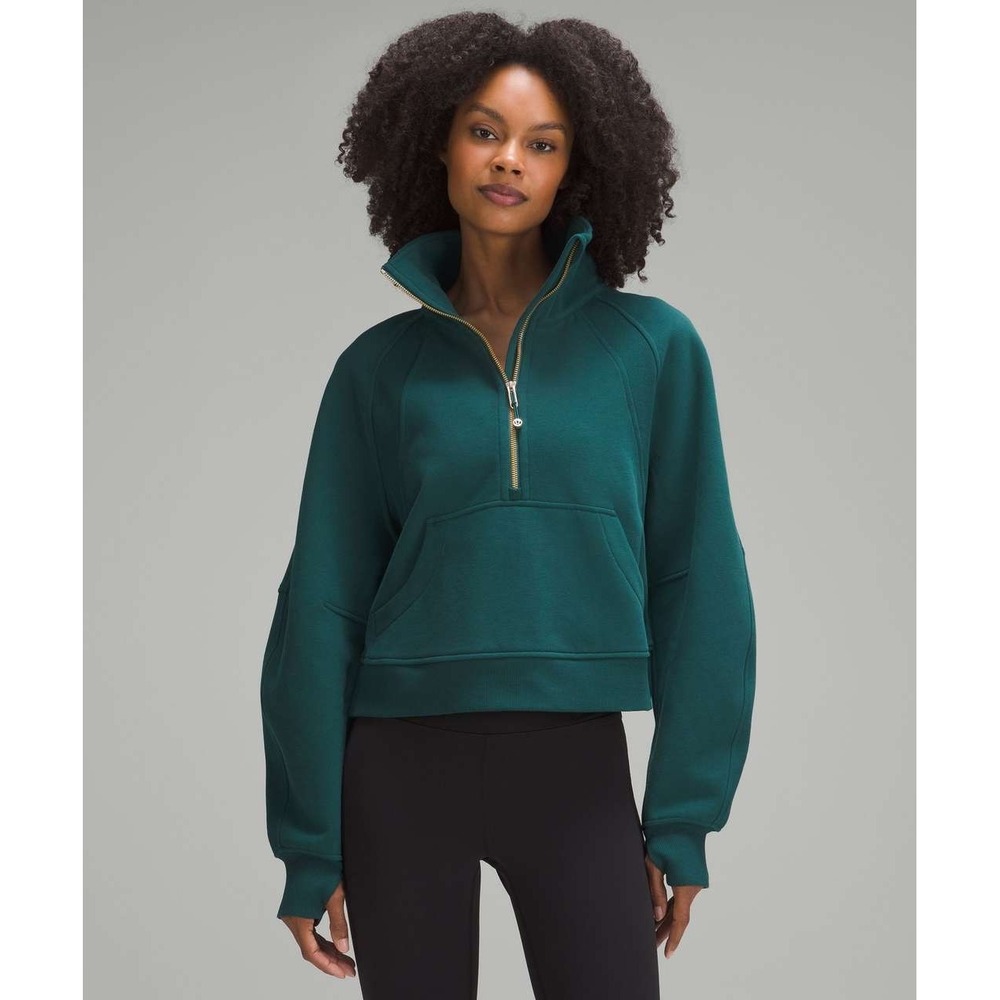 Lululemon Scuba Oversized Funnel Neck Half Zip Storm Teal Size Medium/Large